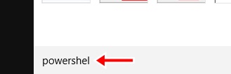 Escribe powershell en la barra de búsqueda de windows