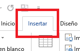 Opción insertar en Word de Windows 10