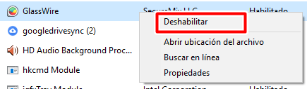 deshabilita una a una las apps de inicio