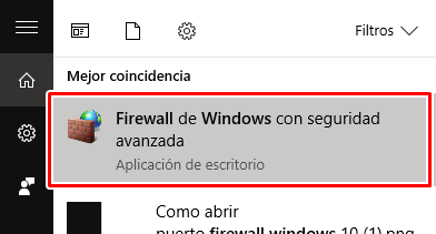 Abre firewall de windows con seguridad avanzada de windows defender