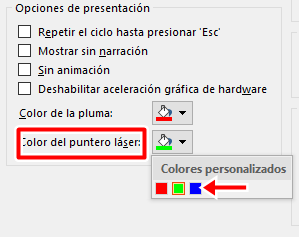 Cambiar el color del láser en PowerPoint