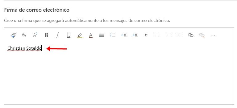 Escribe tu firma en Outlook.com