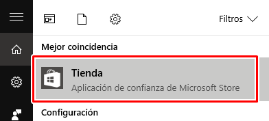 Abre la app de Microsoft Store o Tienda
