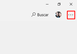 Despliega el menú de los 3 puntos horizontales de Microsoft Store
