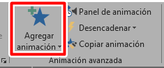 Selecciona agregar animación en la pestaña animaciones de Power Point