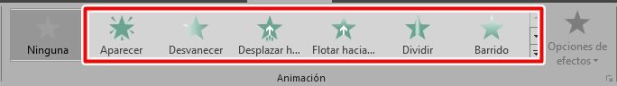 Selecciona una animación en PowerPoint