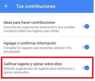 Calificar lugares de Google Maps