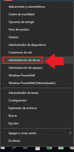 Administrar discos en Windowss 10