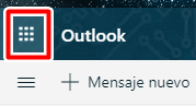 Selecciona el botón aplicaciones de Outlook